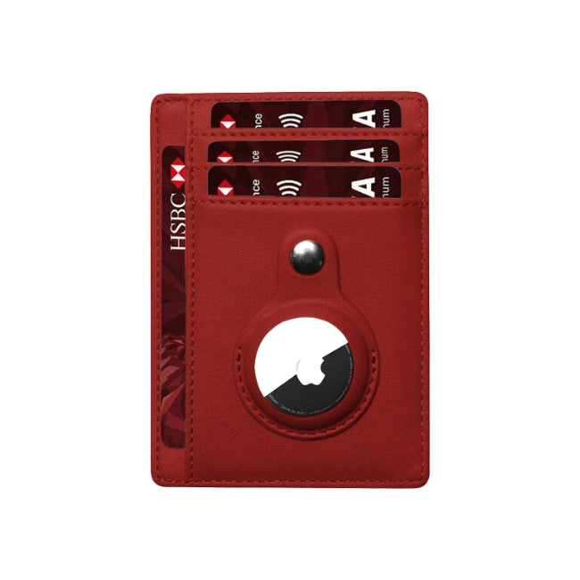 Name-KB003-red Porte carte Airtag Apple Rouge