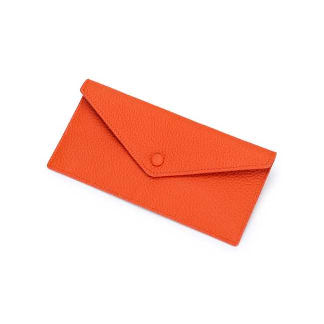 Porte carte femme cuir orange